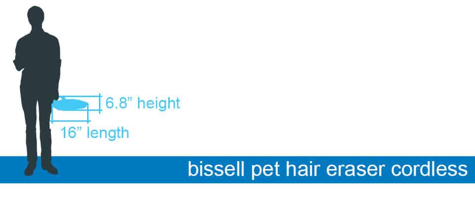 Bissell Pet Hair Eraser corless handheld vacuum size dimensions