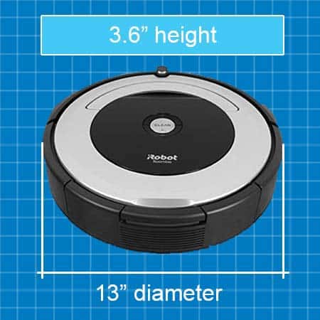 Roomba 690 robot vacuum size dimensions