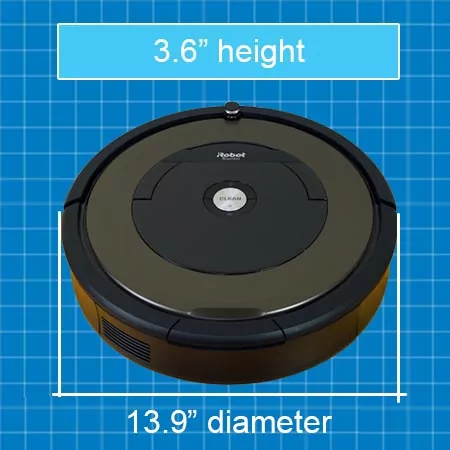 Roomba 890 robot vacuum - size and dimensions