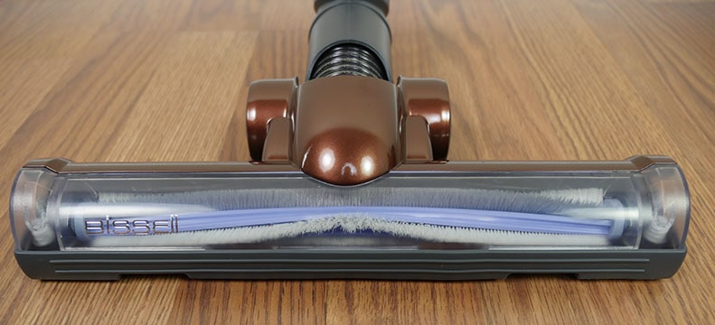 Close up shot of the hard floor rolling brush head on the Bissell hard floor expert vacuum