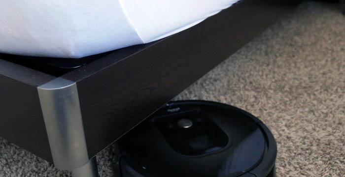 Most robot vacuums are small enough that they can easily fit and clean under your bed frame