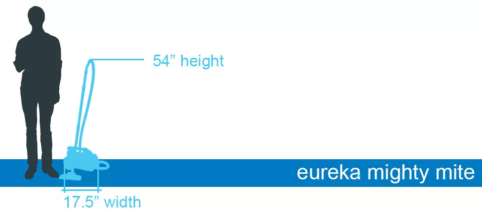 Eureka Mighty Mite canister vacuum review - Size and Dimensions