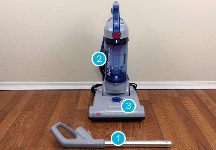 Labeled image of the Hoover Sprint QuickVac