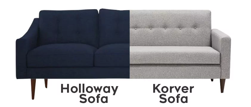 Joybird furniture - sofa seat styles