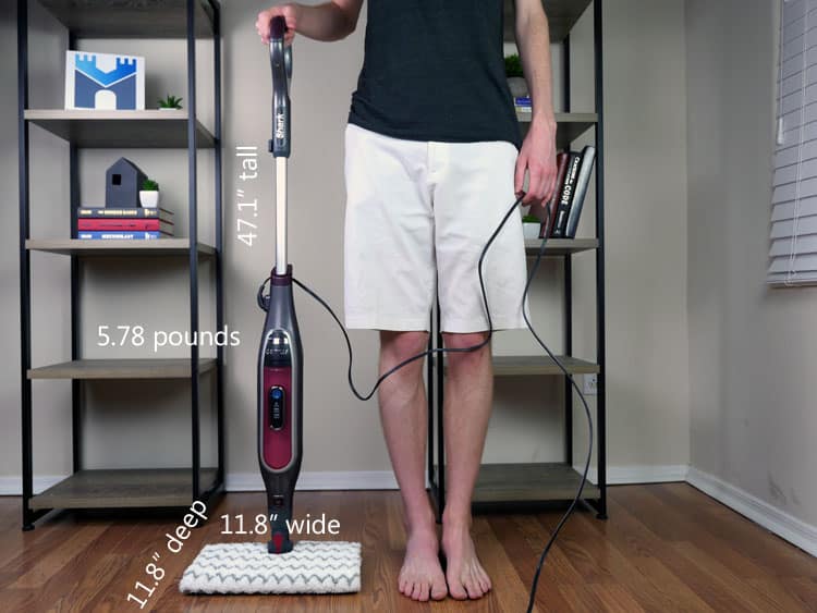 Shark Genius steam mop size