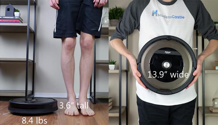 Roomba 860 vs. 890 size and dimensions