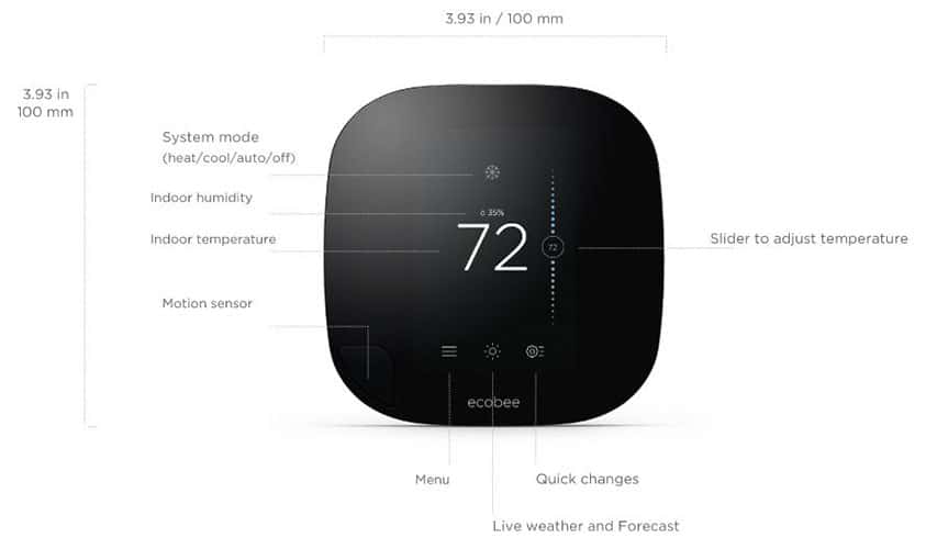 ecobee3 smart thermostat specs