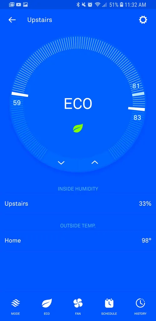Nest Smart Thermostat on Eco Mode