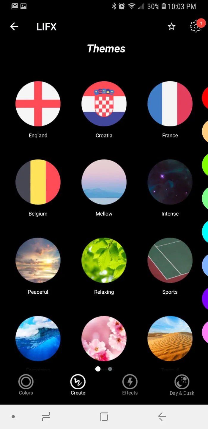 Changing color themes for LIFX light