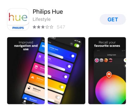 Philips Hue smart device smartphone app