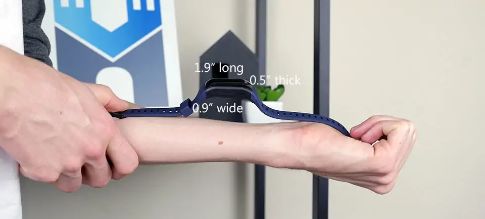 Size & dimensions of the Makibes smart watch
