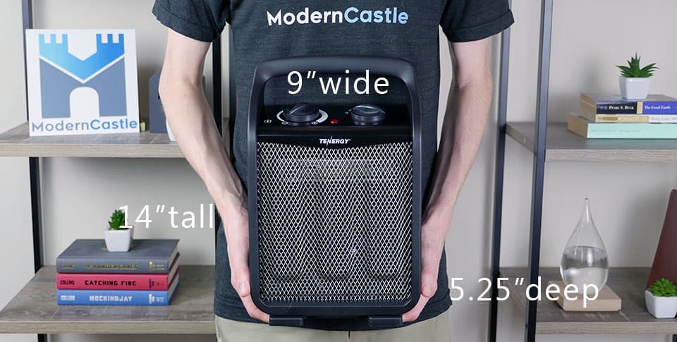 Size & dimensions of the Tenergy space heater