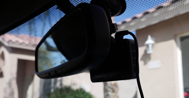 VSTARCAM dash camera mounted to the windshield