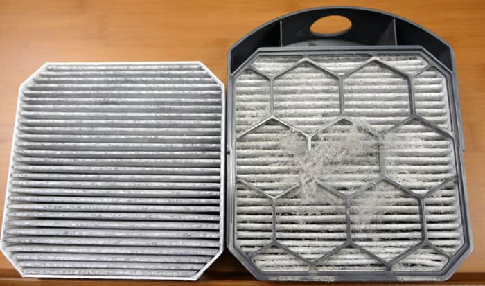 Close-up of filters for the Molekule air purifier