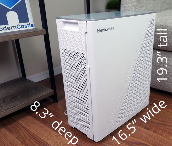 Elechomes air purifier size and dimensions 