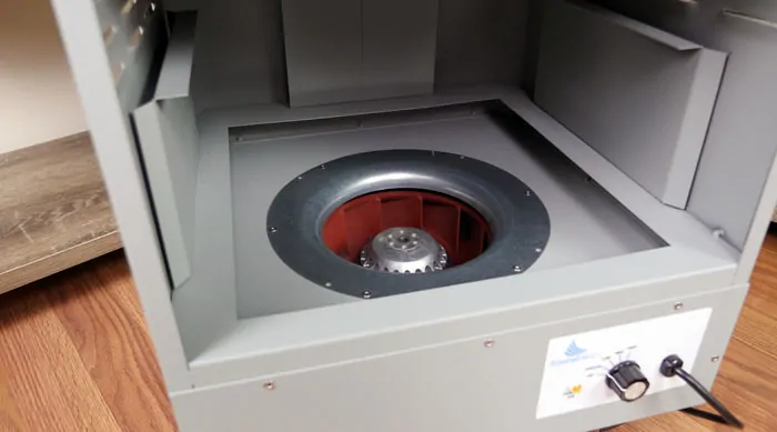 Close up of the motor on the EnviroKlenz air purifier