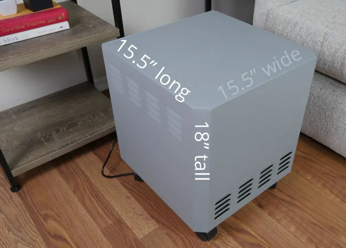 Size of the EnviroKlenz air purifier