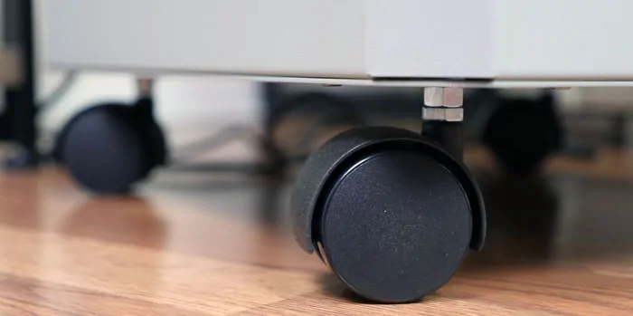 Wheeled base on the EnviroKlenz air purifier