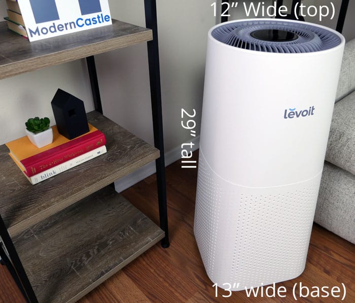 Size and dimensions of the Levoit LV-H134 air purifier 