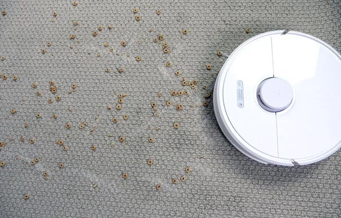 Roborock S6 vacuuming carpet