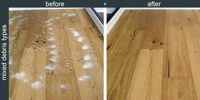 Roborock Xiaowa E2 cleaning performance on hardwoods