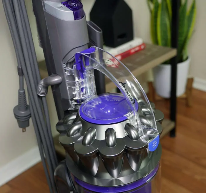 Cyclone detail on the Dyson Animal 2 upright vacuum
