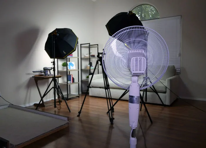Nash CoolSmart smart fan in use at the studio