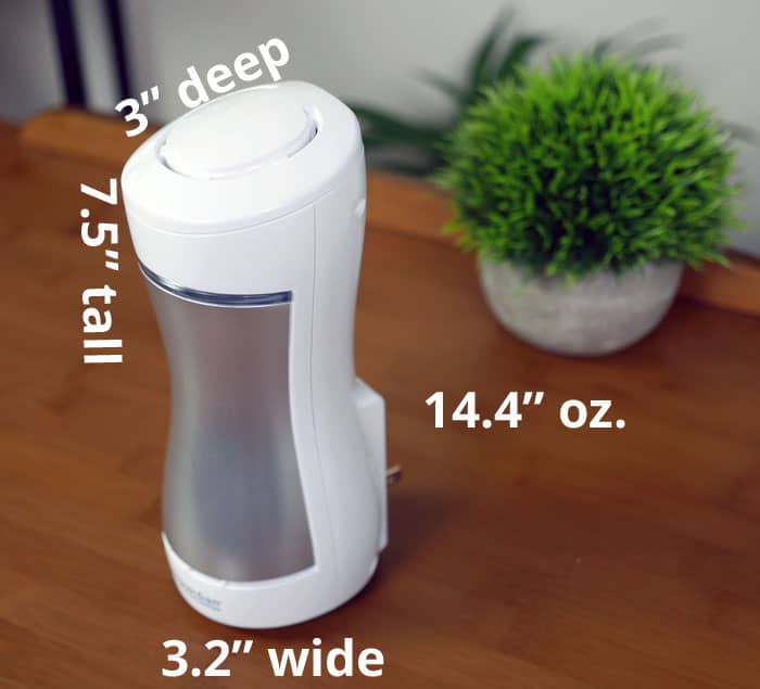 Size of the Germ Guardian air sanitizer 