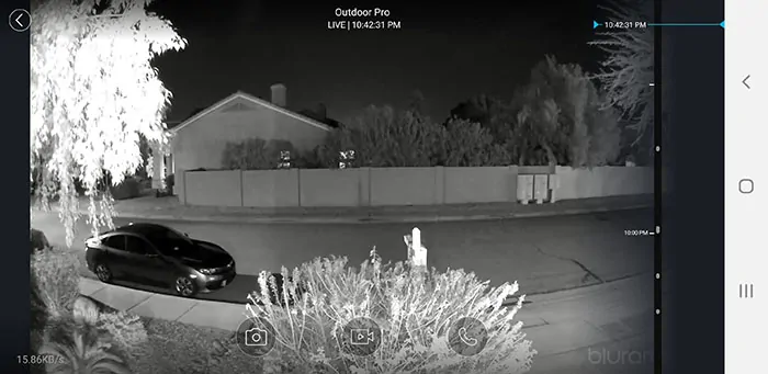 Blurams Home Pro Outdoor night time footage