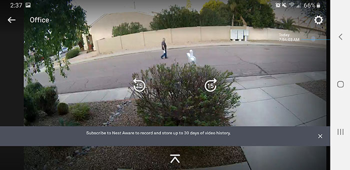 Notification of activity on the Nest outdoor camera