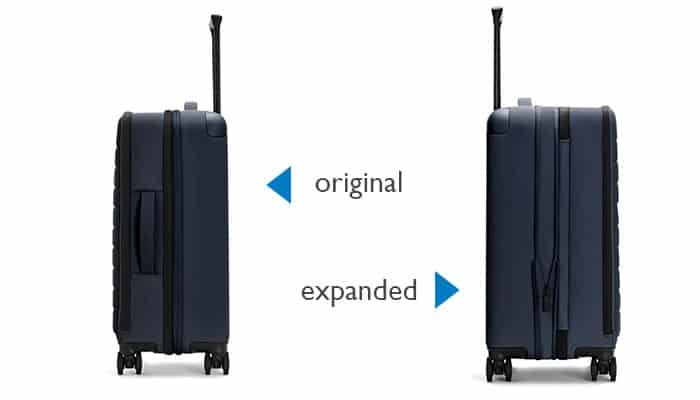 Away luggage - expanded vs. original