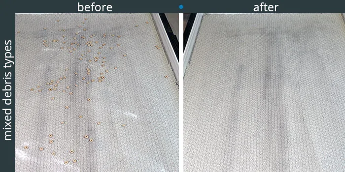 Amarey A980 robot vacuum cleaning tests - low carpet floor