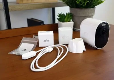Arlo Ultra camera with accessories