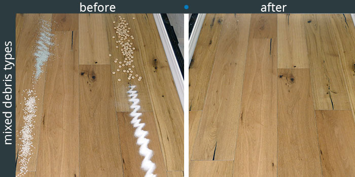 Dyson V11 Outsize cleaning tests on hardwood floors