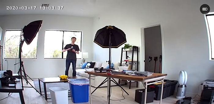 Indoor camera test with the HeimVision camera (background)