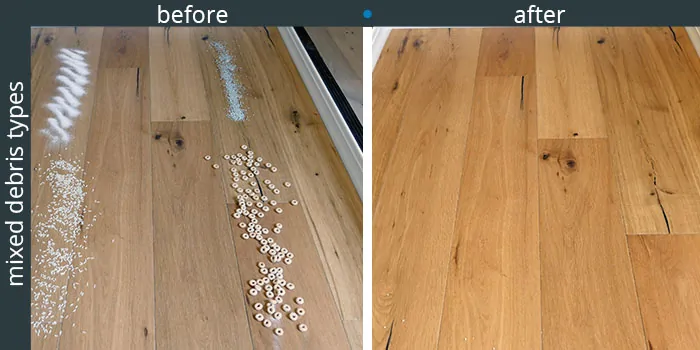 Cleaning hardwoods with the Levoit vacuum