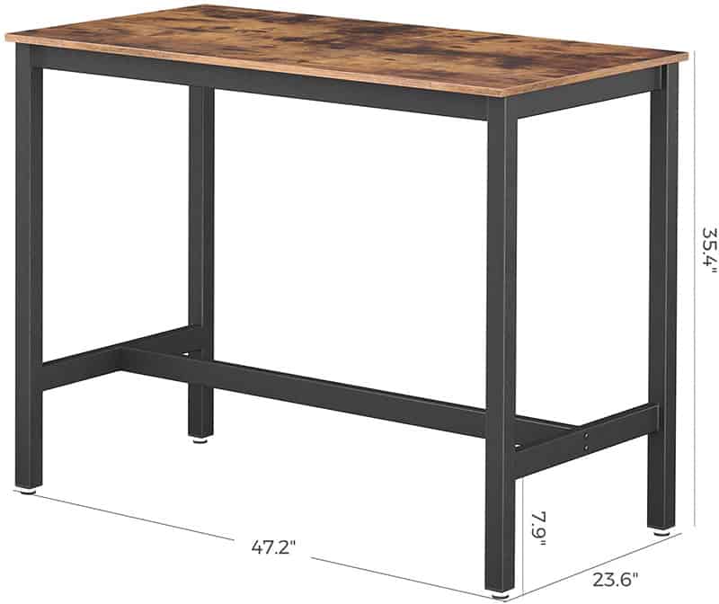 Size of the Casagle table
