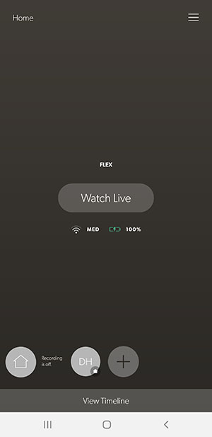 Watch live video feed from the Canary Flex