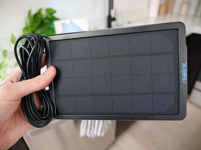 Solar panel with the Reolink Argus camera