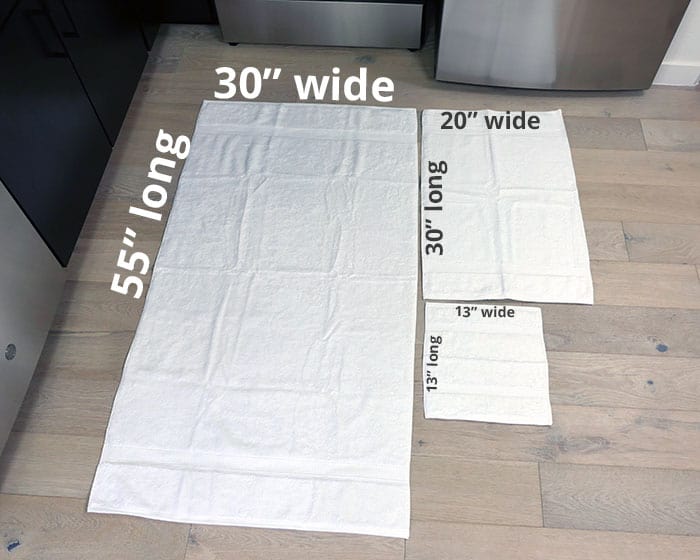 Size of the eLuxurysupply cotton towels