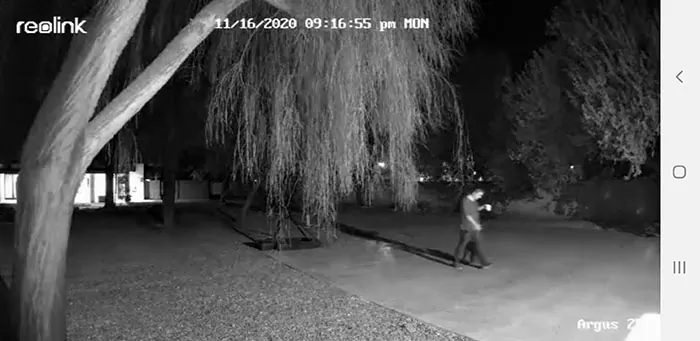 Reolink Argus2E night time video resolution