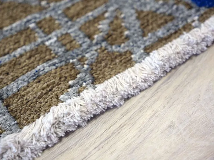 Fringe side of the Rug & Love area rug