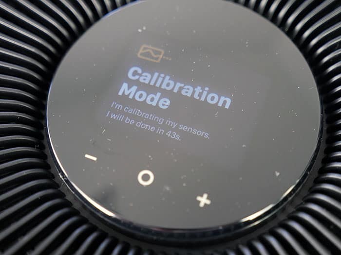 Calibration mode on the Mila air purifier 