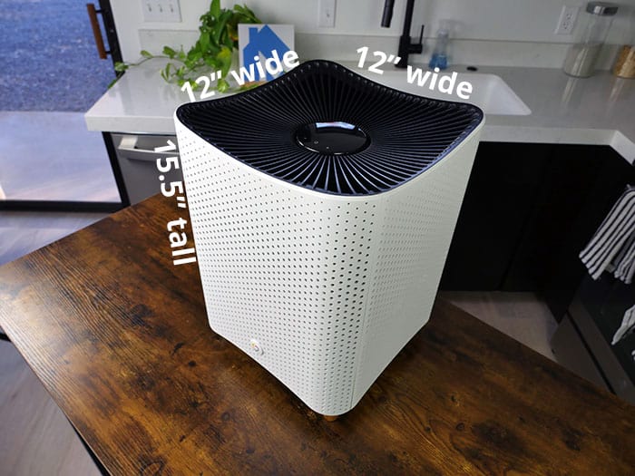 Mila air purifier size and dimensions