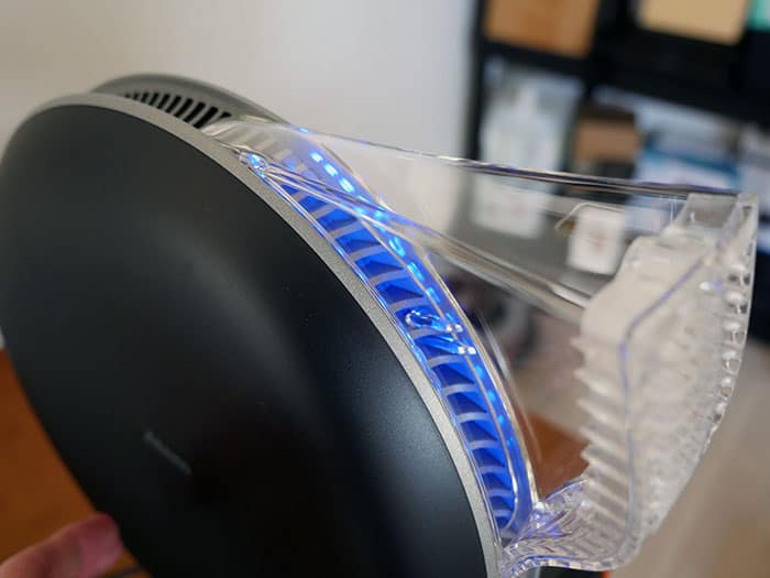 IQ Air Atem air purifier controls on high power