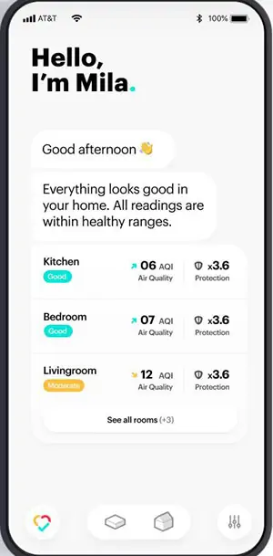Mila air purifier - smartphone app
