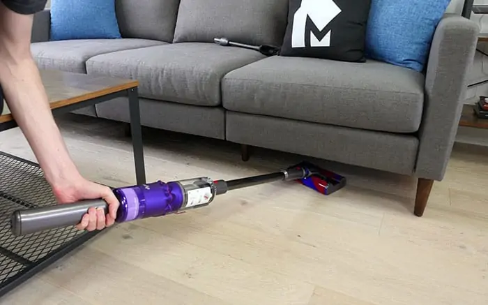 Omni-glide cleaning under sofa