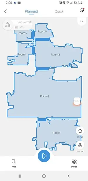 Narwal T10 - app map