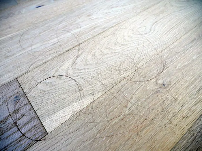 Hair spread on the floor