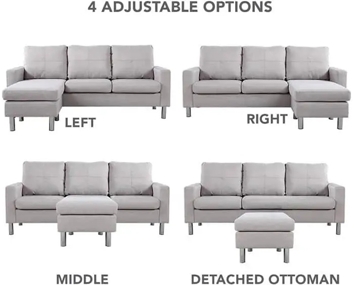 Sofamania metro modern reversible sofa